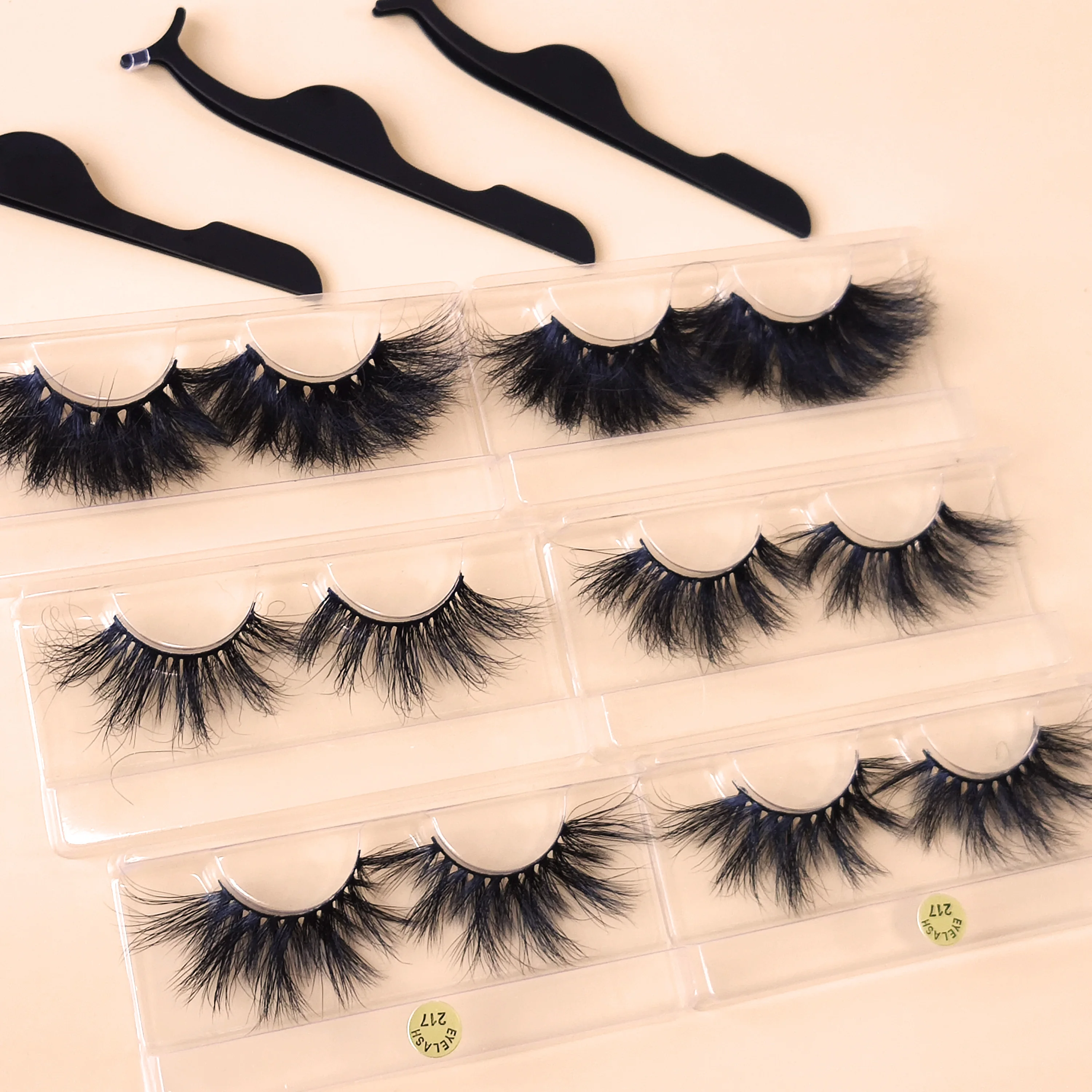 

AG010 Mixed wholesale magnet box A free sample pbt fiber for extension 25mm 3d mink eyelashes, Black color