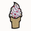 Fashion design sweet ice cream custom iron on embroidery patches for decoration