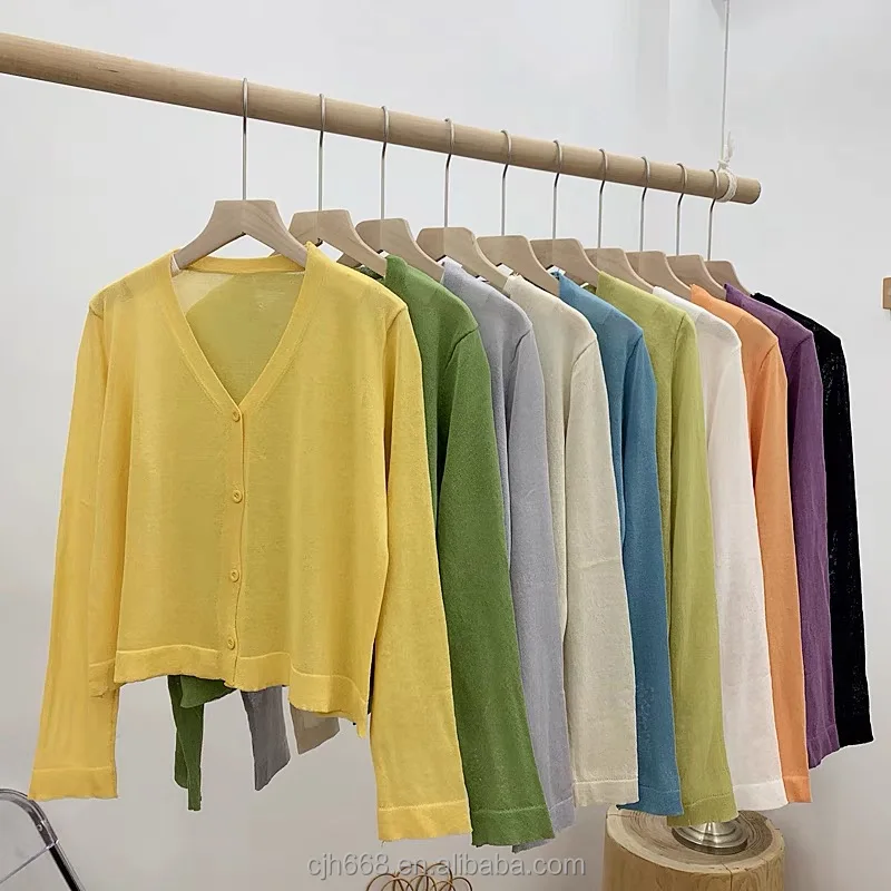

Spring lovely sweet style jacquard print fashion girl knit sweater short woman flower seven separate cardigan wholesale, Customized color