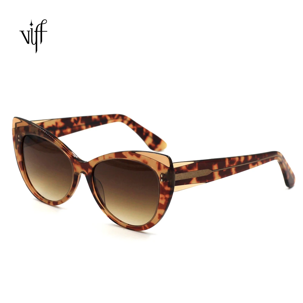 

VIFF HA18007 Cateye Acetate Sun Glasses Custom Logo Acetate Women Fashion Trendy Style High Quality Vintage Acetate Shades