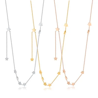 

Popular Stainless Steel Necklace With Delicate Accessories Jewelry Dainty Necklaces For Women, Red,pink,purple,green