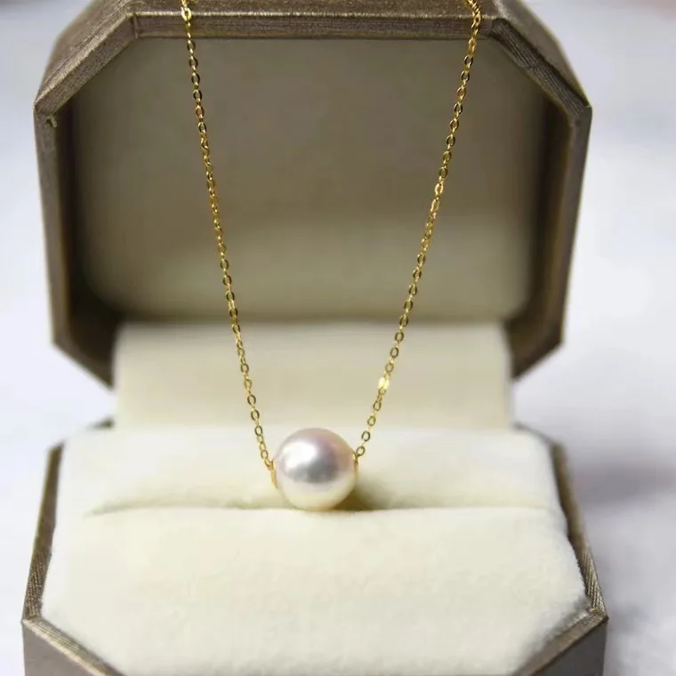 

Certified Jewelry 18K Dold Pearl Necklace Au750 Color Gold New Temperament Wild Women's Necklace