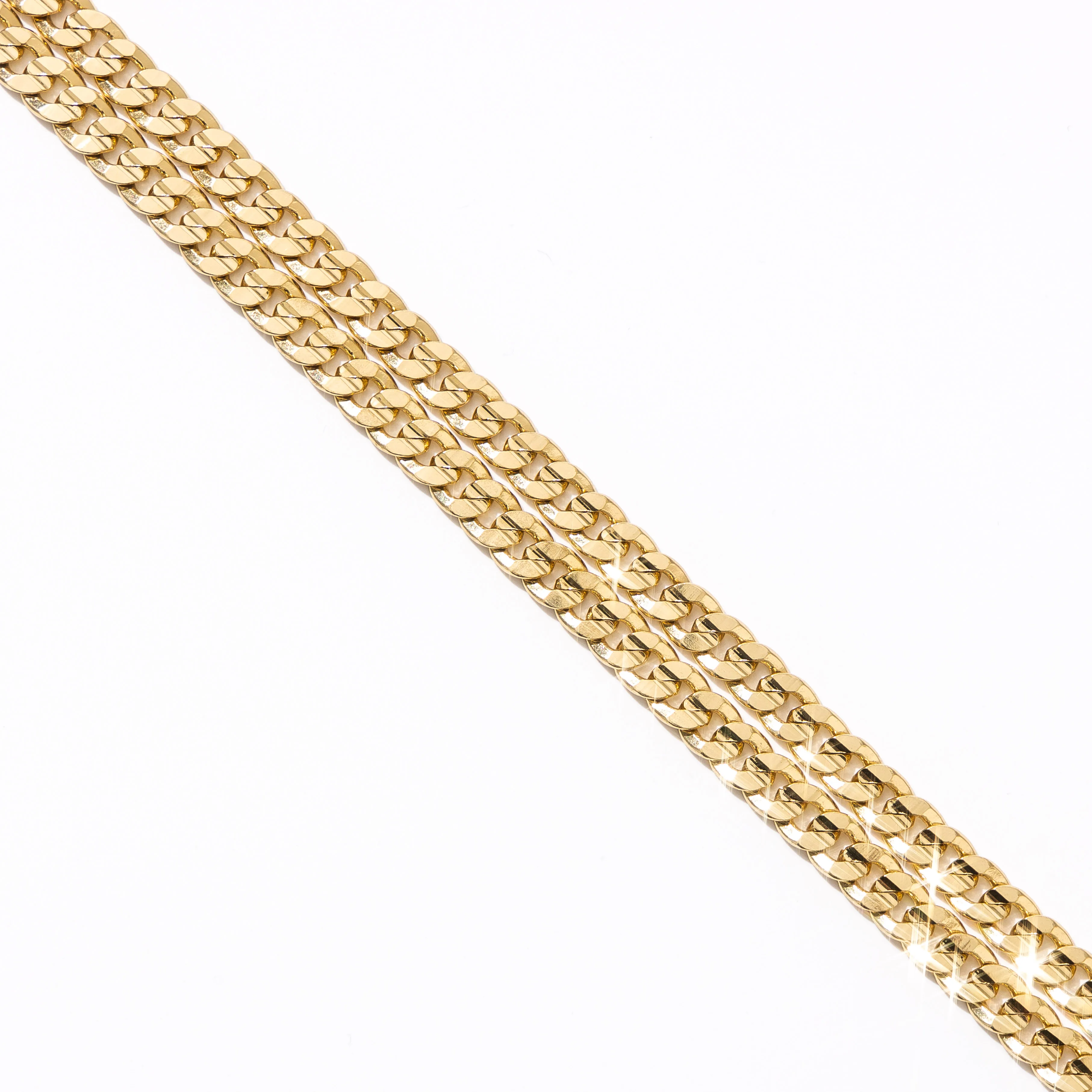 

gold plated 8 facet 14K 18K custom logo brass Stainless Steel Cuban Chain Bracelets for Men Women