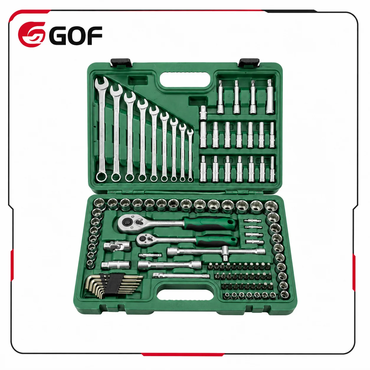 Professional 61-Piece OEM CRV Multi-Functional Chrome Vanadium Steel Hand Car Repair Tool Set 1/4-Inch Drive Socket Ratchet