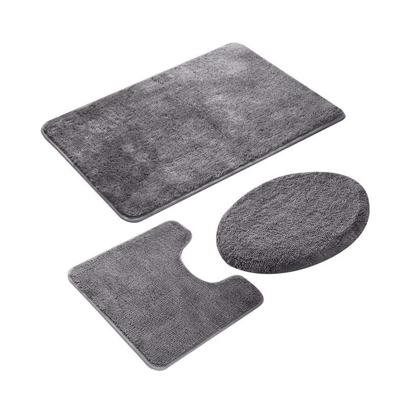 Custom Bathroom Rug Set 3 Pieces Nonslip Shaggy Soft Rectangular Area