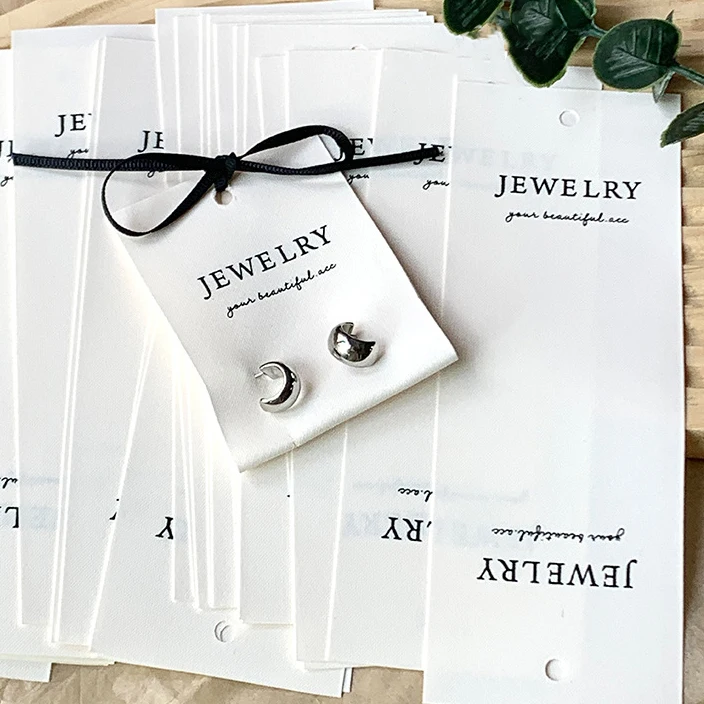 

MIO jewelry display cards with custom logo soft touch jewelry display card ribbon accept customization earring