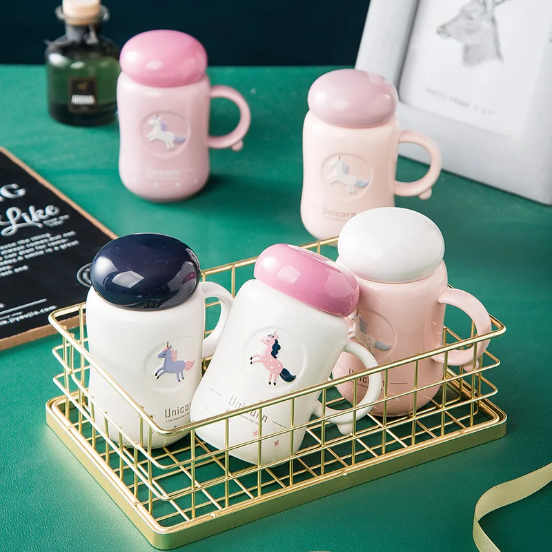 

Feiyou new wholesale custom ins creative cartoon office gift mug cute student ceramic mug unicorn coffee mugs with lids, As the picture show
