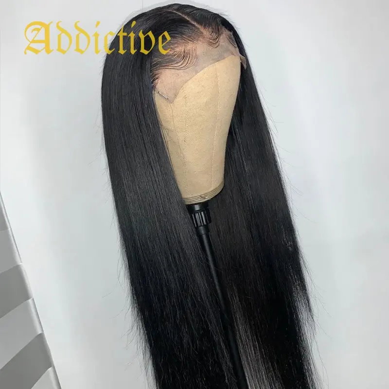 

ADDICTIVE Wholesale 100% Cuticle Aligned Virgin Human Hair 30 Inch Silk Straight Closure Wig 4x4 5x5 Lace Closure Wig Brazilian