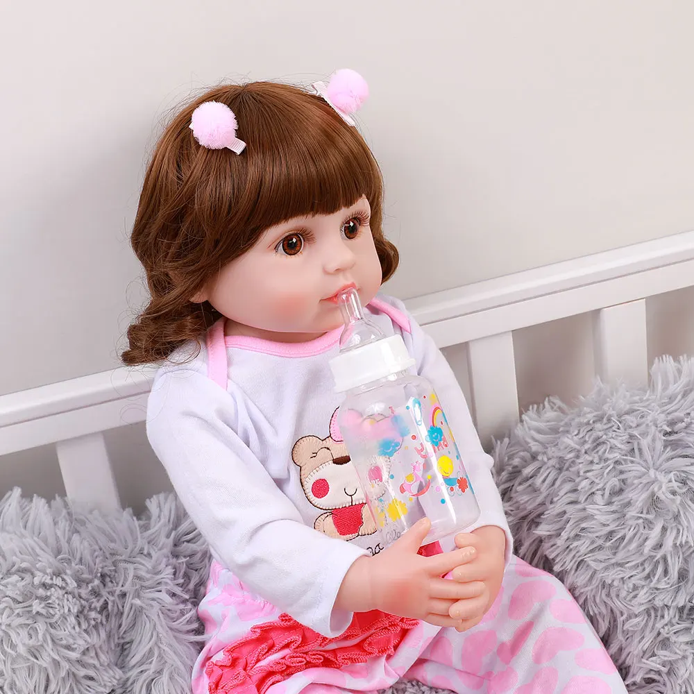 可爱的玩具逼真的全身硅胶重生婴儿娃娃55厘米逼真的新生婴儿bebe