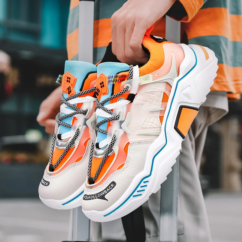 

2020 Fashion Men's Sneakers Breathable Casual Male Shoes Chunky Sneakers Height Increasing Man Footwear mens designer Shoes