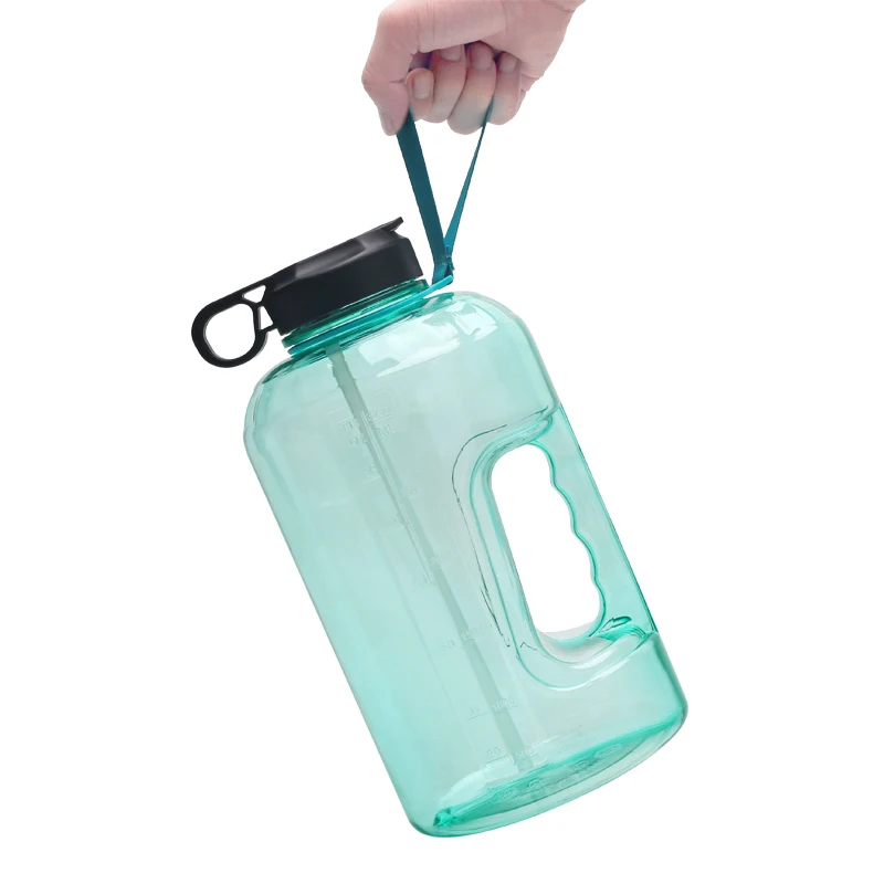 

3.78L one gallon sport water bottle transparent Large Capacity motivational Water Bottle PETG Plastic Time Marker custom color, Customized color