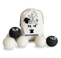 

2019 trending products amazon wholesale customized ECO friendly 6 Pack XL 100% natural white organic wool felt dryer balls on TV