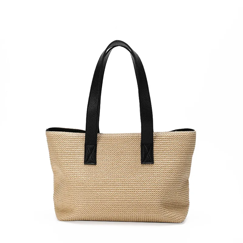 

straw shopping tote basket summer shoulder handbag beach bag