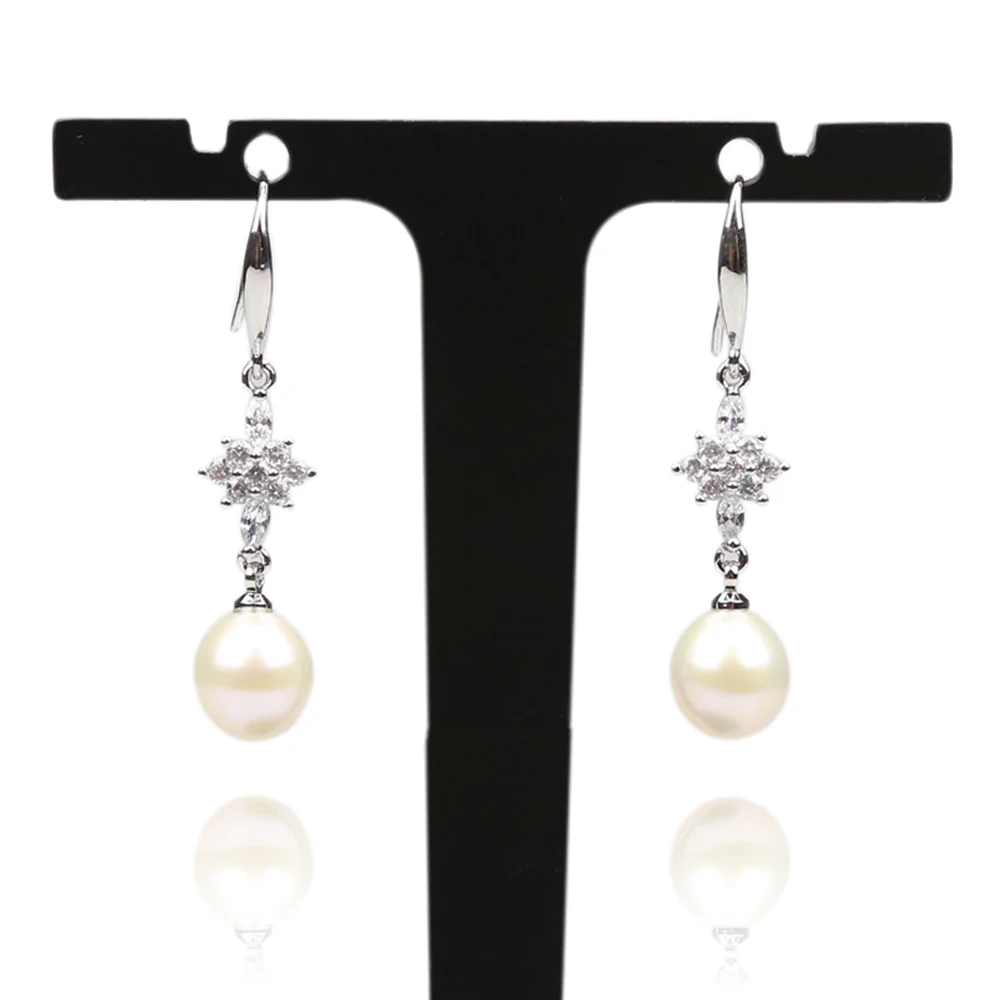 

925 Silver Vintage Pearl Long Drop Earrings for Women, Colors