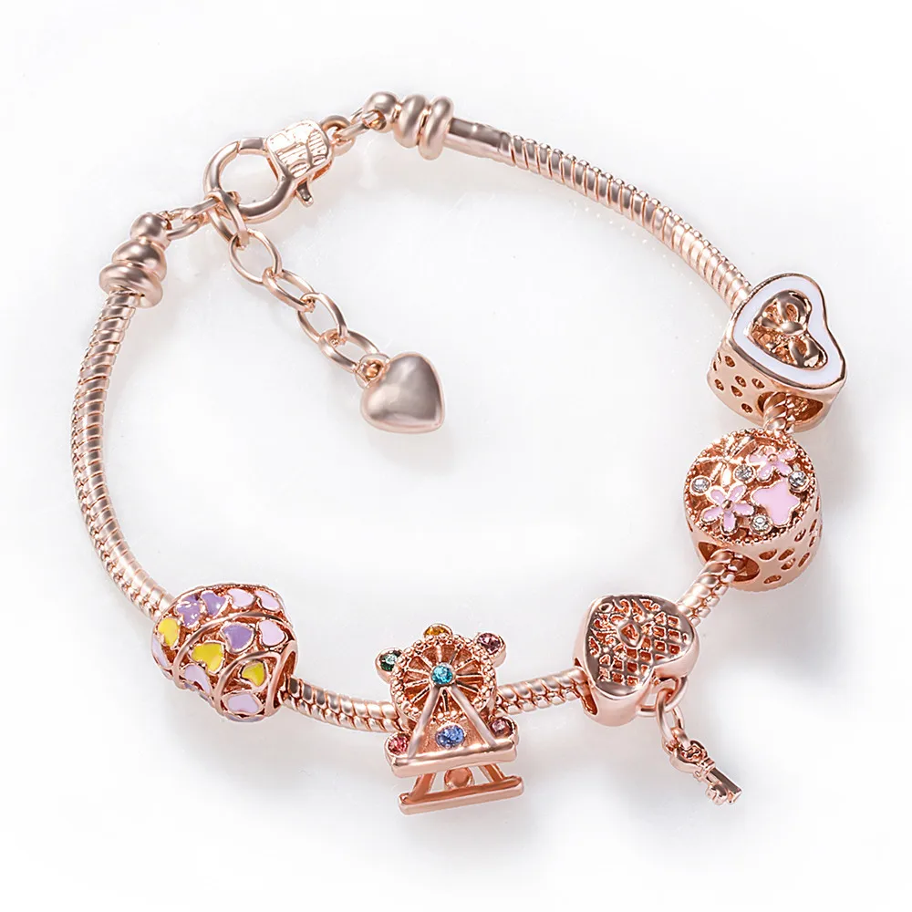 Vriua Best Rts Pretty In Pink European Charm Bracelet Small Girls Kid ...