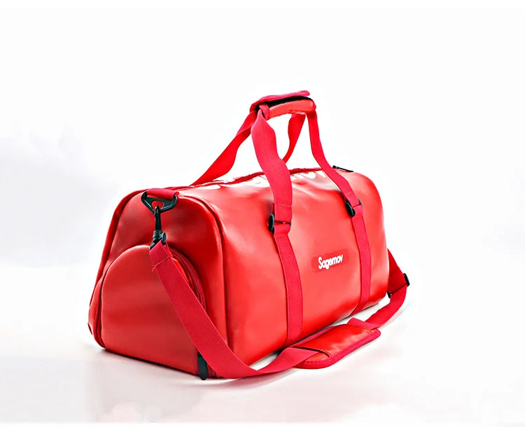 

2021 new products on the new wholesale custom fashion travel bag sports fitness duffel bag travel luggage bag, Black,red