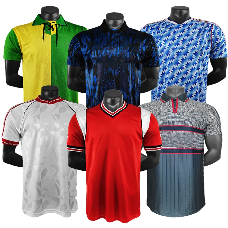 

Retro Vintage Soccer Wear Football Jersey Shirts Camisa De Time Sportswear England The Red Devils Thai Quality 83 08 Wholesale