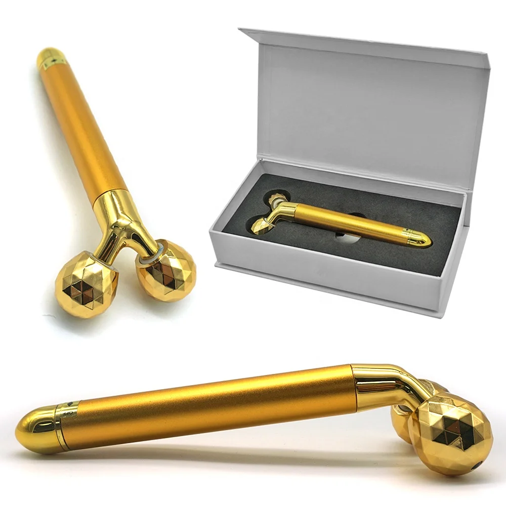 

Beauty Bar 24k Golden Pulse Facial Massager Face Massage Tools for Skin Firming, Gold (accept custom other colors, moq is 1000pcs)