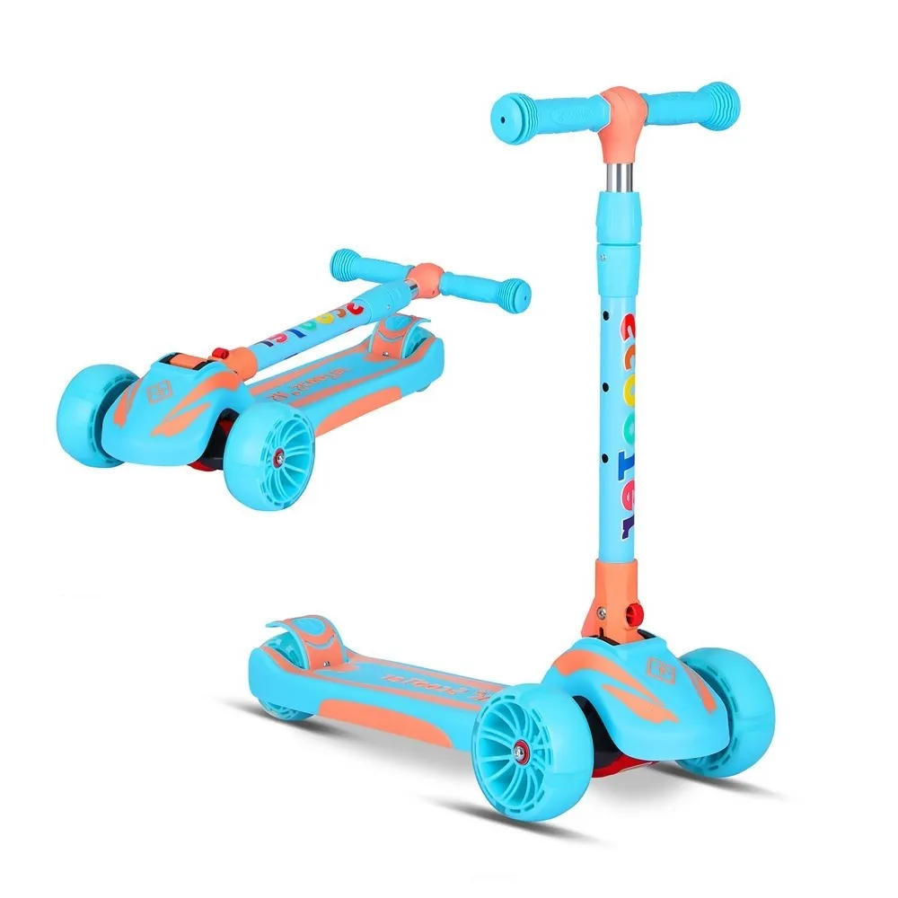 

High quality led light three wheel kids push scooter