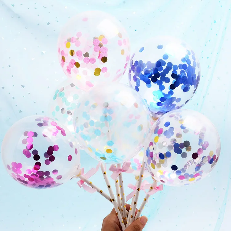 
5inch sequins transparent balloon cake toppers Party decorations wedding cake topper 