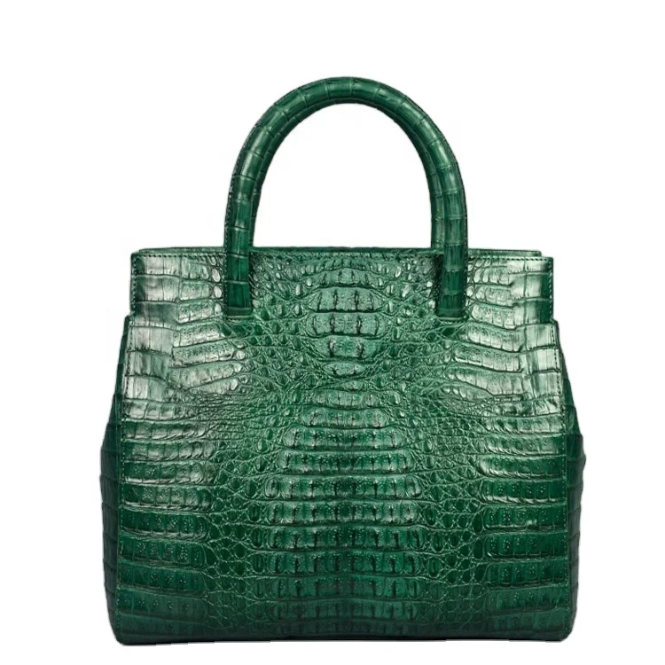 

Luxury exotic skin collection bags leather lady purse crocodile handbags 2022 genuine green leather handbags for women