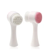 

2 in 1 Portable Double Sides Stand-Up Silicone Facial Cleansing Brush Face Cleaning Brush