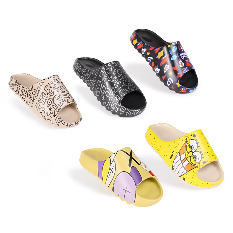 

Custom New Unisex Summer Sandals Men Flat Slide Shoes Women Slip On Indoor Slippers, Customized color