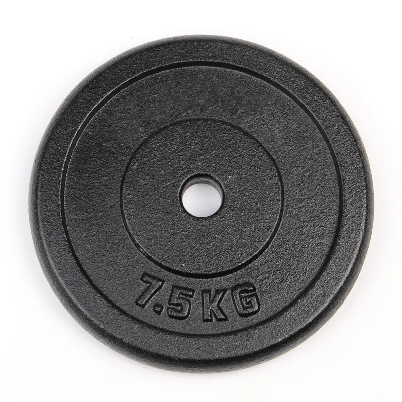 

Fitness Body Building Cast Iron Weight Lifting Plate Weight 26/30mm 0.5/1.25/2.5/5/10/15/20/25KGS, Black