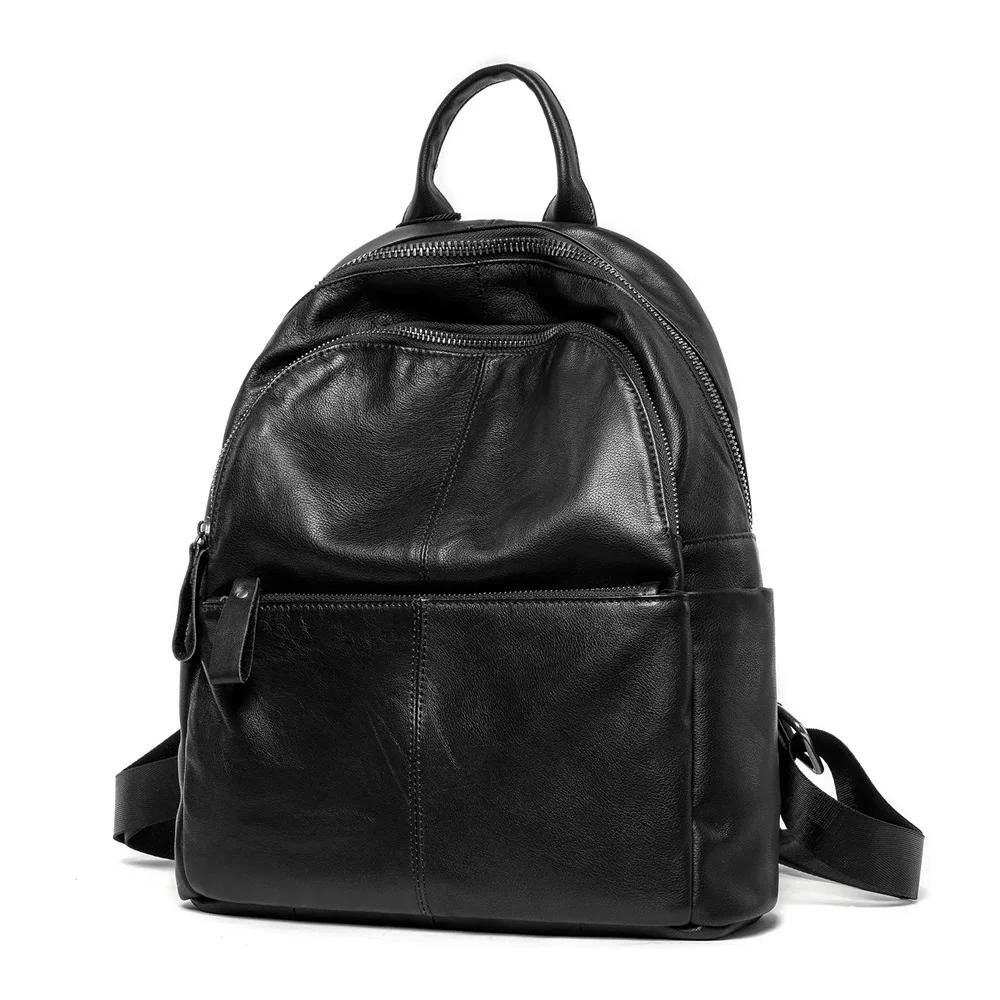 

Westal 6515 vintage backpack large capacity bag Women Genuine Leather Backpack Casual Shoulder bag Purse Travel Handbags, Black