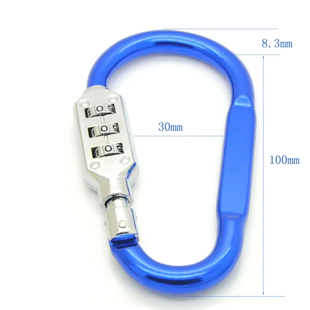 Wholesales D Type Lock Carabiner Mountaineering Buckle Hooks ,Backpack Combination Lock Hook ,Snap Hook With Lock