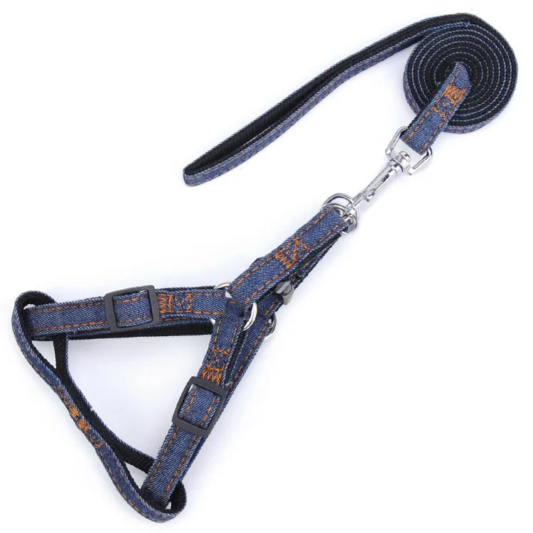 

Cloth cowboy pet traction rope wear-resistant dog chain dog chest strap dog leash and collar set
