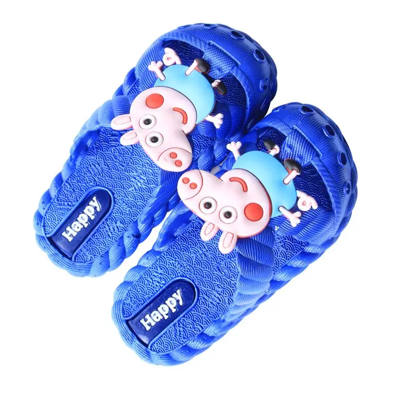 
promotion cheap summer children cute pig cartoon hole shoes pvc anti-slip kids girls boys home warehouse swimming slide slipper 