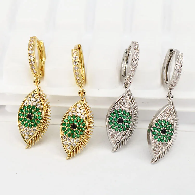 

EC1490 Wholesale CZ Micro Pave Crystal Evil eyes Earring,Cubic Zirconia Eye Earring For Girls