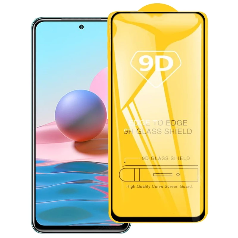 

9D Screen Protector For Xiaomi Redmi Note 10 Mobile Phone Transparent Tempered Glass Screen Protector