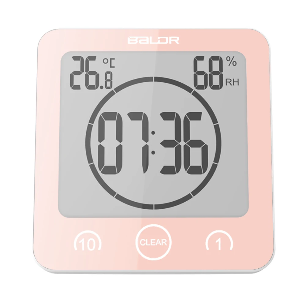 

Shower Wall Clock Portable Water Spray Alarm Clock LCD Digital Temperature Humidity Clock Waterproof Touch Screen Timer