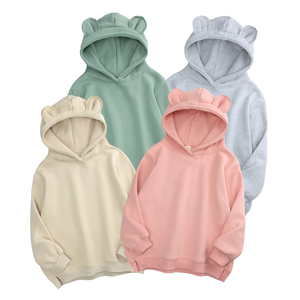 

Solid color cotton sweatshirt streetwear hoodie pullover hoodie women's hoodies, As picture