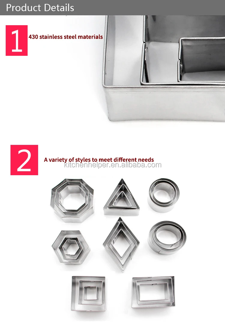 Stainless Steel Bulk Cookie Cutters Different Shapes Customized Cookie