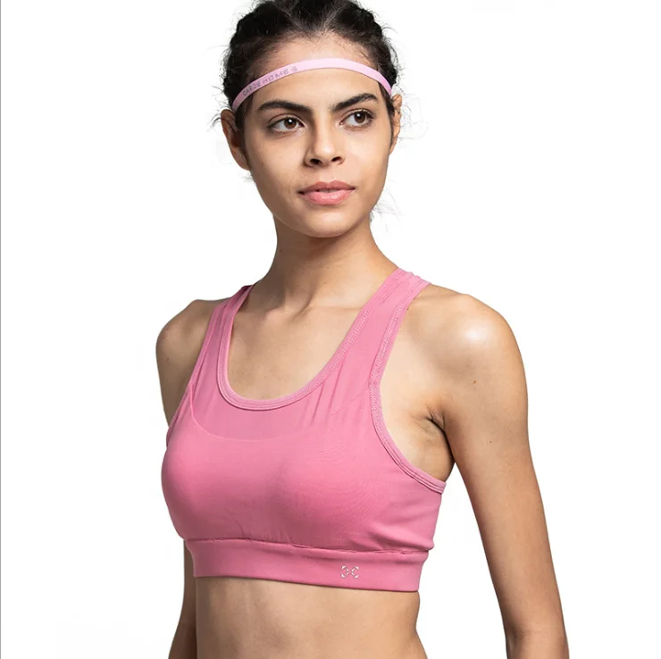 

2021 High Quality Solid Color Sleeveless O-neck Sport Yoga Gym Vest Large Size Women Running Bra Underwear
