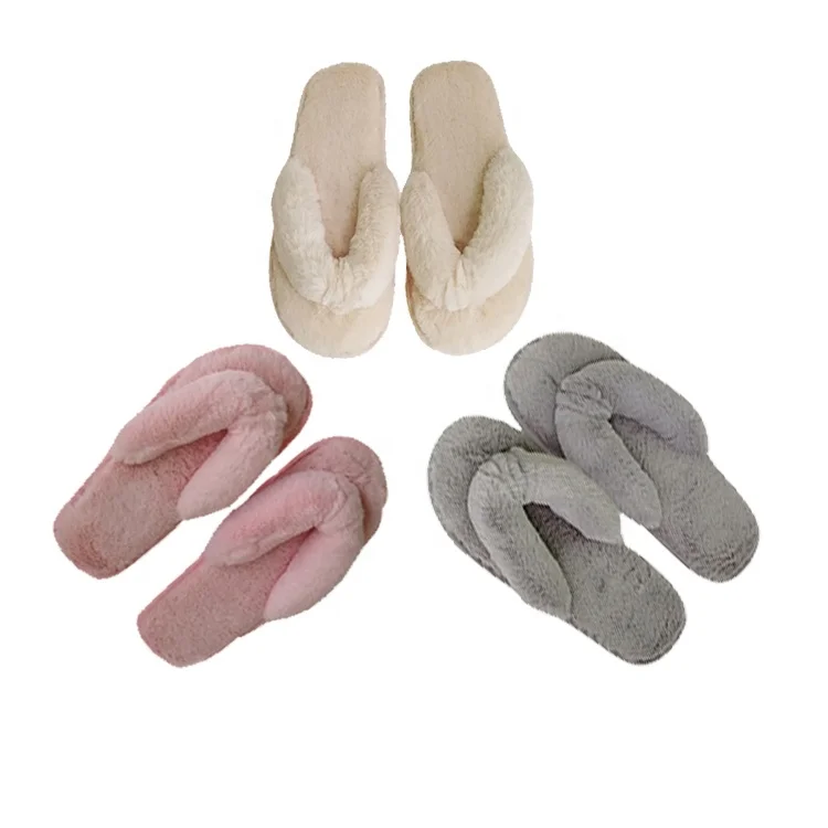 

2021 new Plus Size 36-45 Winter Fashion Women Home Slippers Faux Fur Warm Shoes Woman Slip on Flats Female Fur Flip Flops