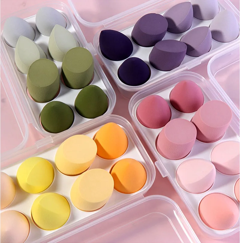 

Amazon Popular 8PCS/Box Beauty Sponges Set With Egg Box Beauty Facial Foundation Blending Makeup Sponge Set Makeup Tools