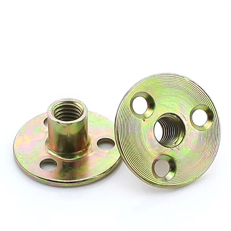 Factory M6 M8 M10 M12 Yellow Zinc Plated Round Base Three Hole Iron