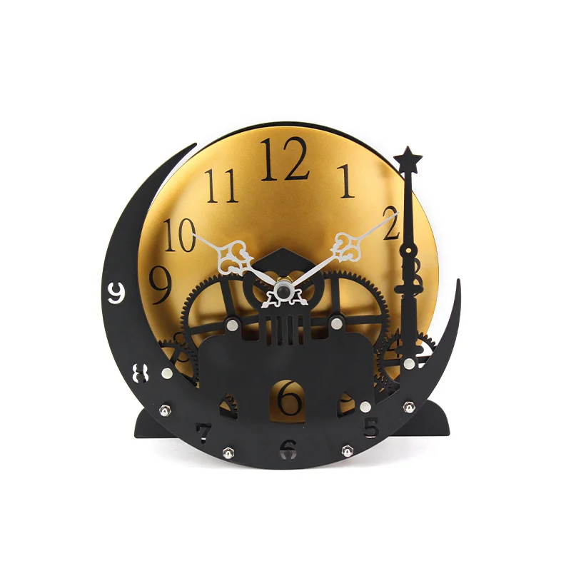 
2020 New Design Vintage Style Mechanical Gear Moon Tower Wall Clock 