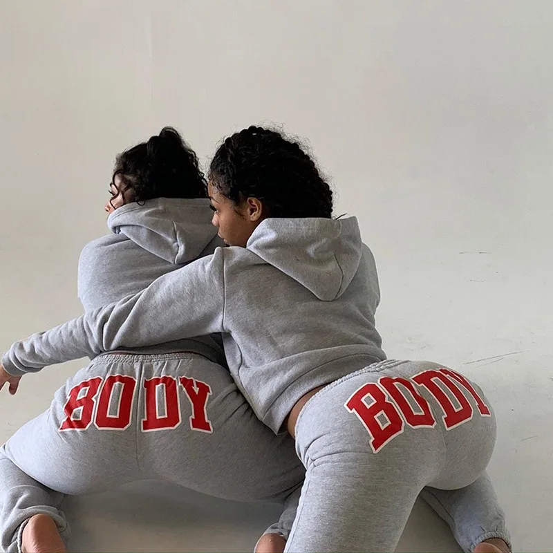 

2021 spring fashion sweat suit for women 2 piece set hoodie set joggers set outifit women clothing tracksuit