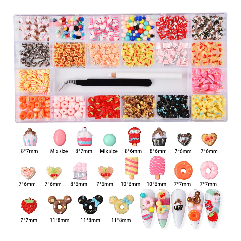 

Popular Candy Sweets Nail Charms DIY Flatback Nail Supplies for Nail Decoration