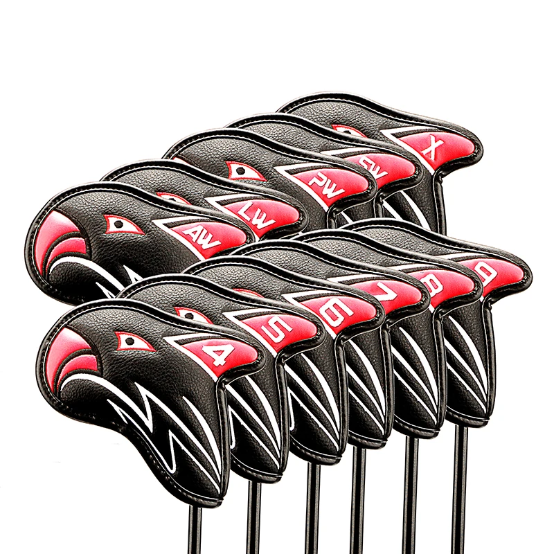 

Wholesale Eagle style Pu club protective cover 11pcs / set golf irons Headcover, Orange , red ,pink ,blue