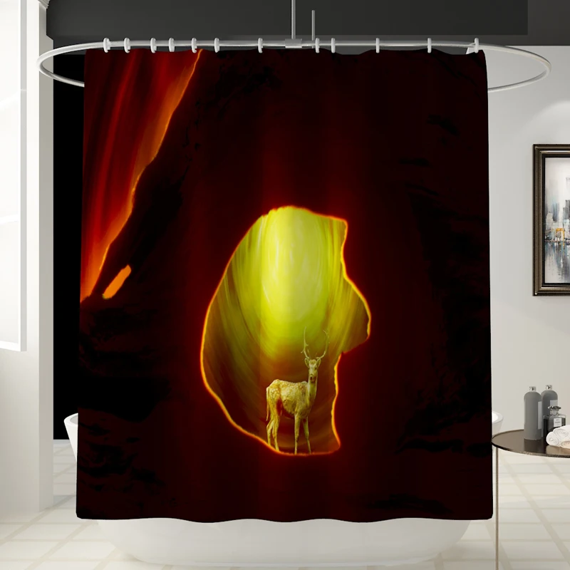 New Shower Curtain Lid Toilet Cover Bath Mat Rug with Hooks Bathroom Accessory Sets