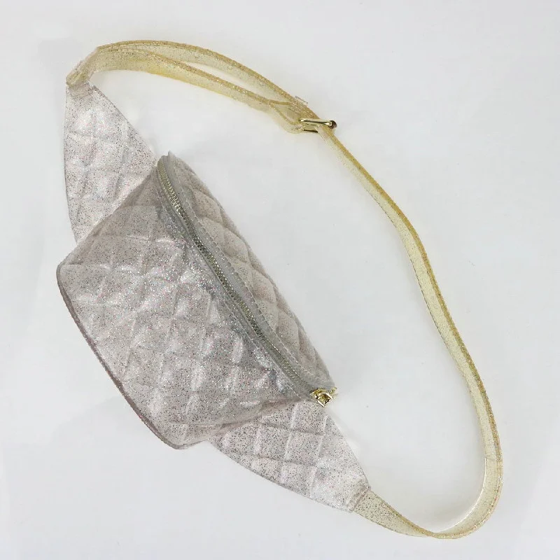 
New designer sports waist bag Diamond lattice utility jelly purse Fashion matte color fanny pack 