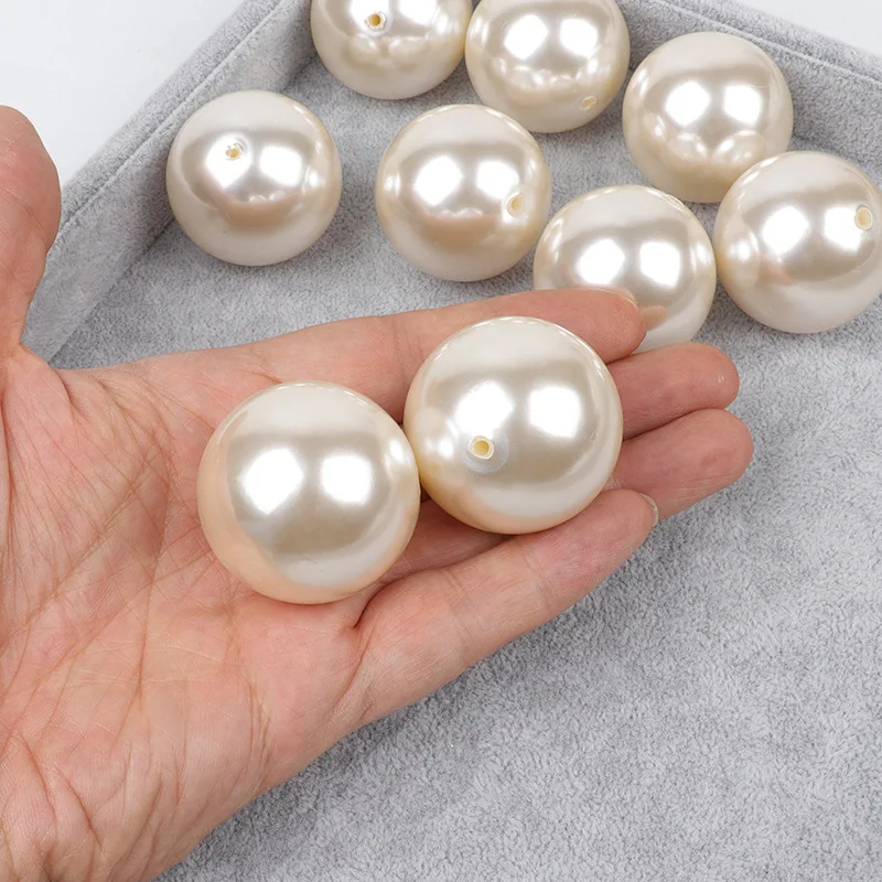

30mm 40mm Perforated Highlight Plastic Pearls Loose Beads Wholesale