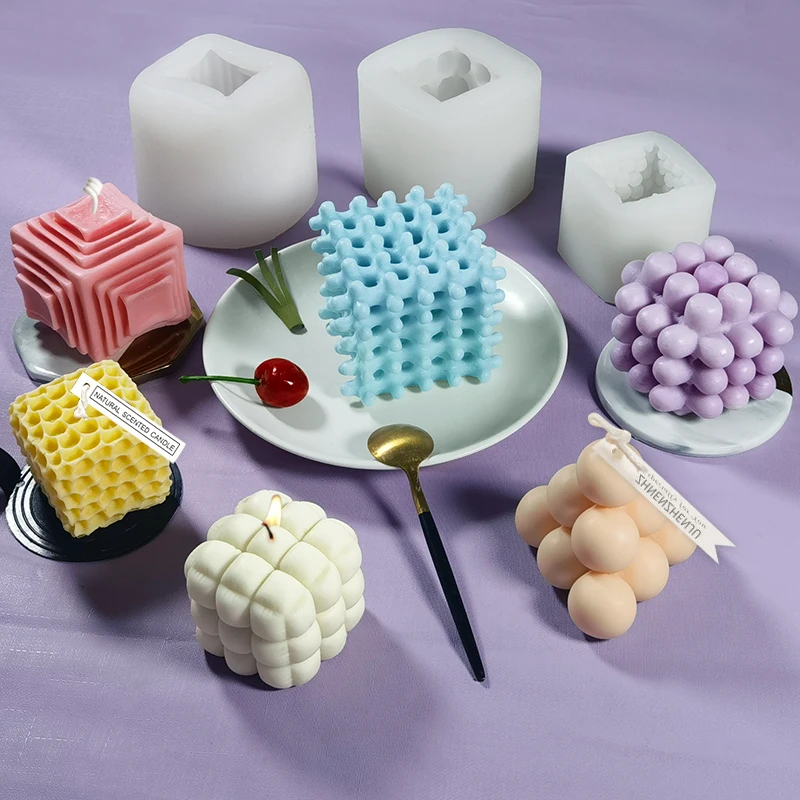 

DIY Multilayer Aromatherapy European Honeycomb Silicone Mold Candle for making handmade soap geometric magic ball silicone mold