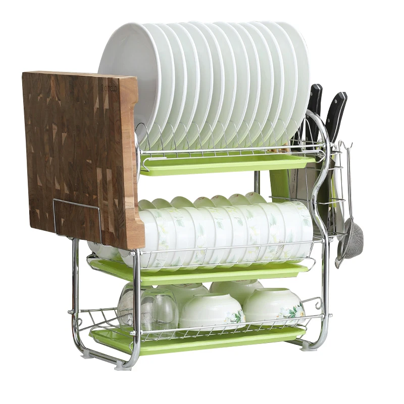 

New 3 tier dish rack kitchen organizer dish drying rack kitchen sink countertop storage holders & racks, Customized color